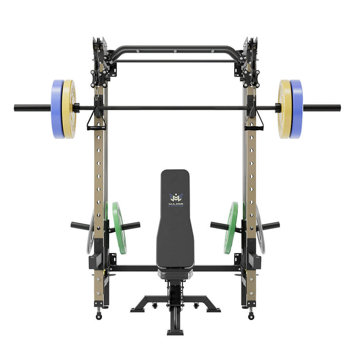 Major Fitness All-In-One Home Gym Folding Power Rack Package Lightning F35