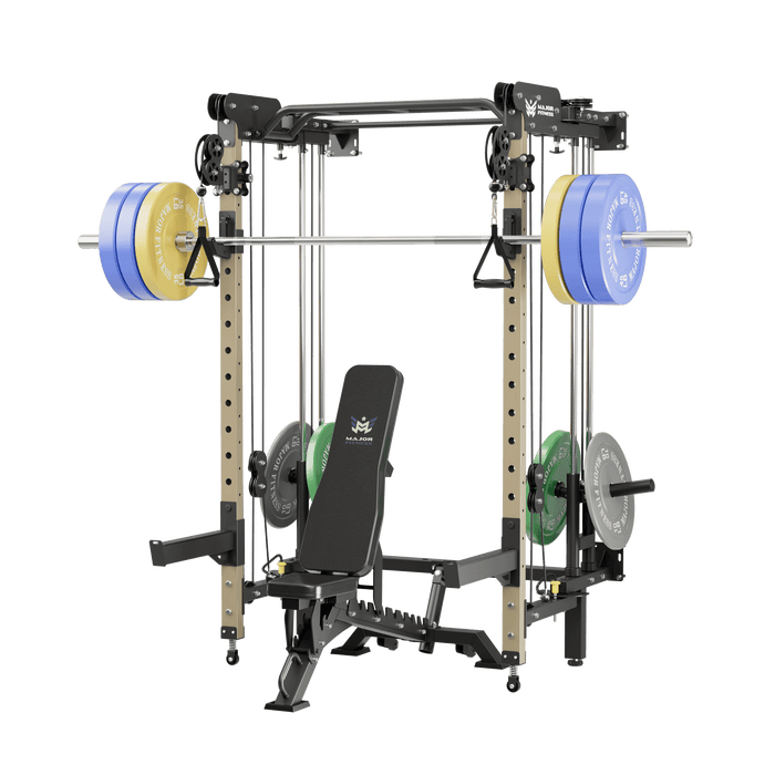 Major Fitness All-In-One Home Gym Folding Power Rack Package Lightning F35