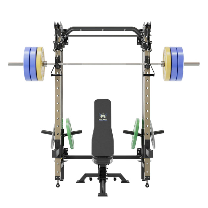 Major Fitness All-In-One Home Gym Folding Power Rack Package Lightning F35