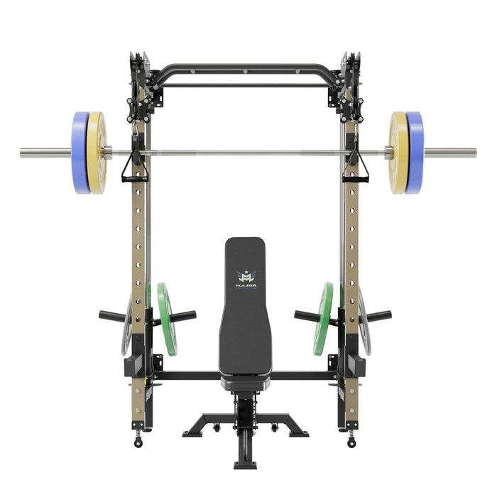 Major Fitness All-In-One Home Gym Folding Power Rack Package Lightning F35