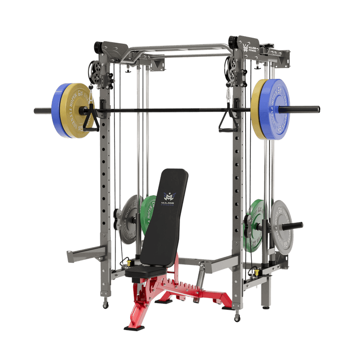 Major Fitness All-In-One Home Gym Folding Power Rack Package Lightning F35