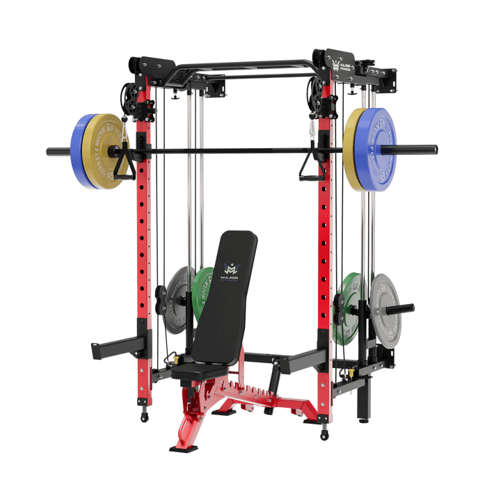 Major Fitness All-In-One Home Gym Folding Power Rack Package Lightning F35