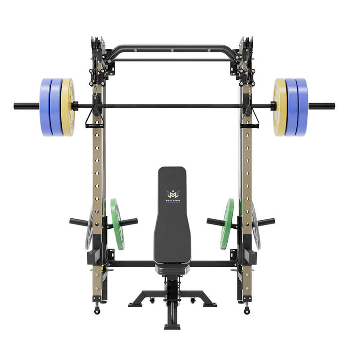 Major Fitness All-In-One Home Gym Folding Power Rack Package Lightning F35