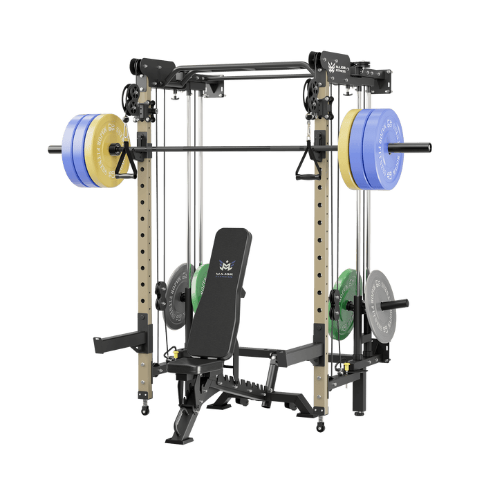 Major Fitness All-In-One Home Gym Folding Power Rack Package Lightning F35
