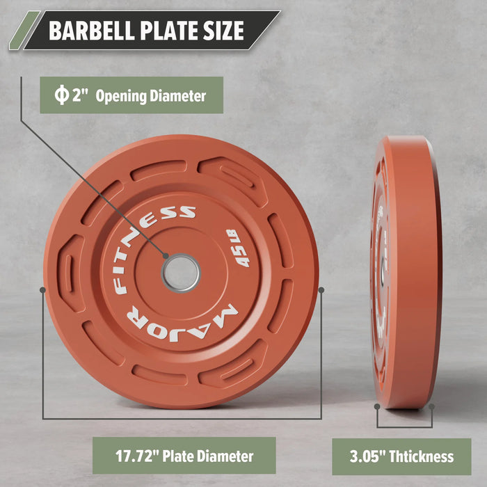 Major Fitness Low Bounce Bumper Plates Olympic Weight Plates Set