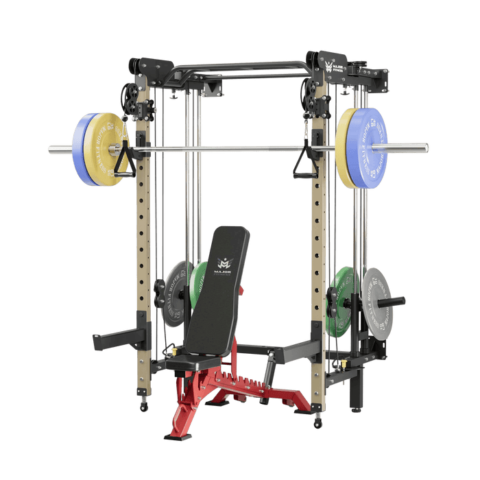 Major Fitness All-In-One Home Gym Folding Power Rack Package Lightning F35