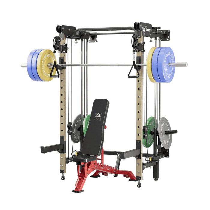 Major Fitness All-In-One Home Gym Folding Power Rack Package Lightning F35