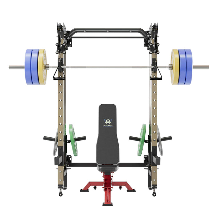 Major Fitness All-In-One Home Gym Folding Power Rack Package Lightning F35