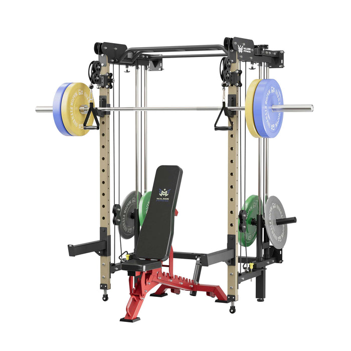 Major Fitness All-In-One Home Gym Folding Power Rack Package Lightning F35