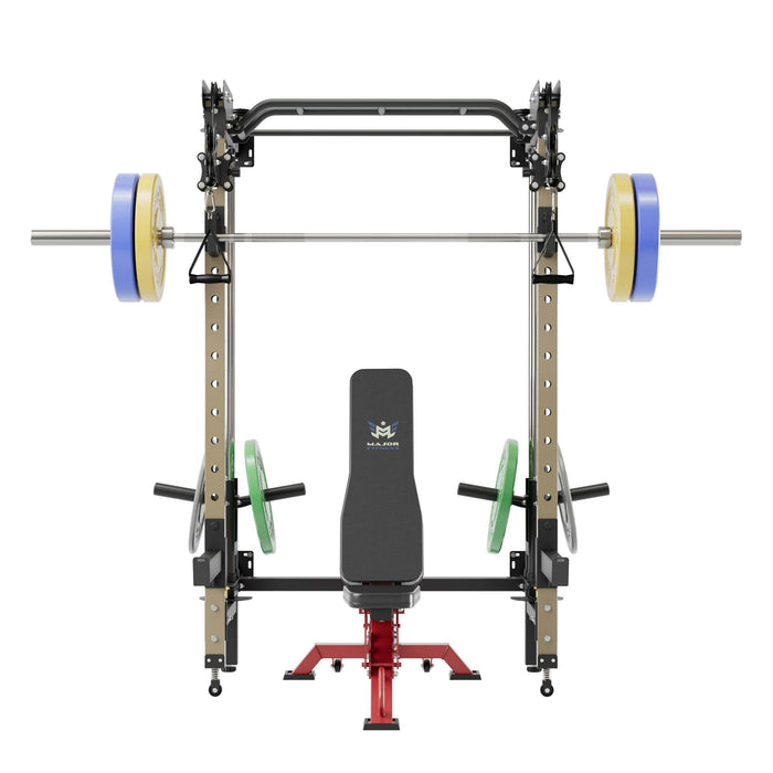 Major Fitness All-In-One Home Gym Folding Power Rack Package Lightning F35