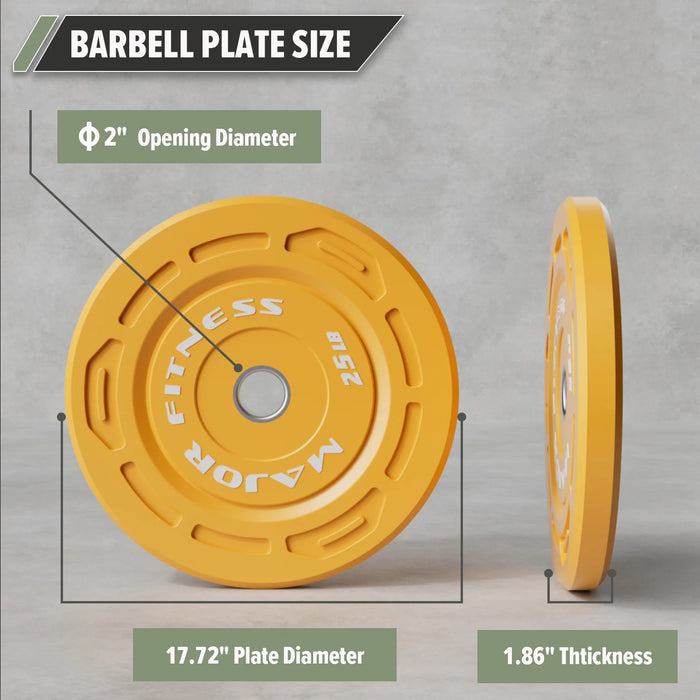 Major Fitness Low Bounce Bumper Plates Olympic Weight Plates Set